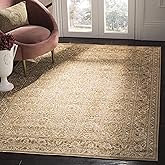 SAFAVIEH Paradise Collection Area Rug - 8' x 11'2", Beige, Oriental Viscose Design, Ideal for High Traffic Areas in Living Ro