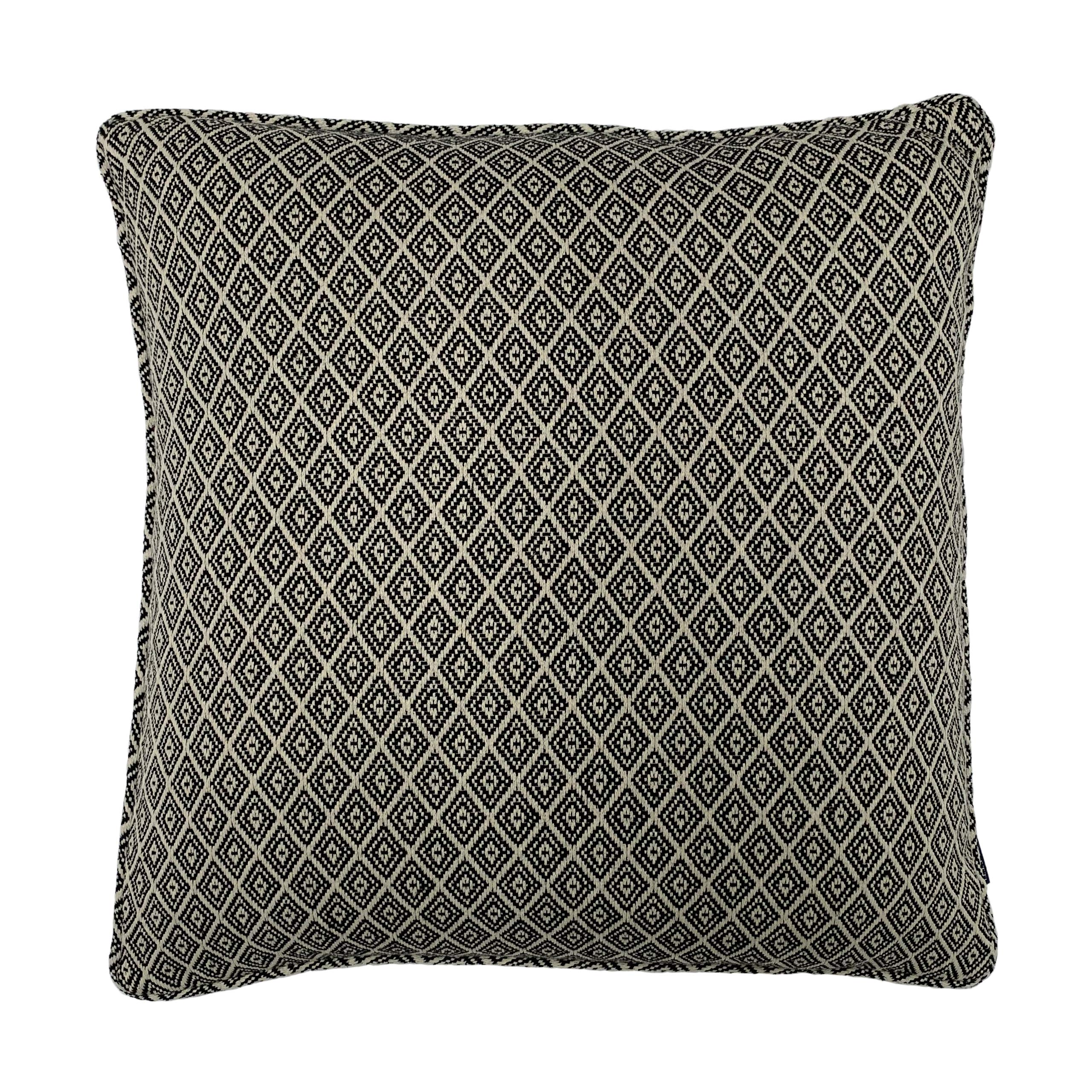 Paoletti Tangier Feather Filled Cushion, Monochrome, 55 x 55 (22" x 22")