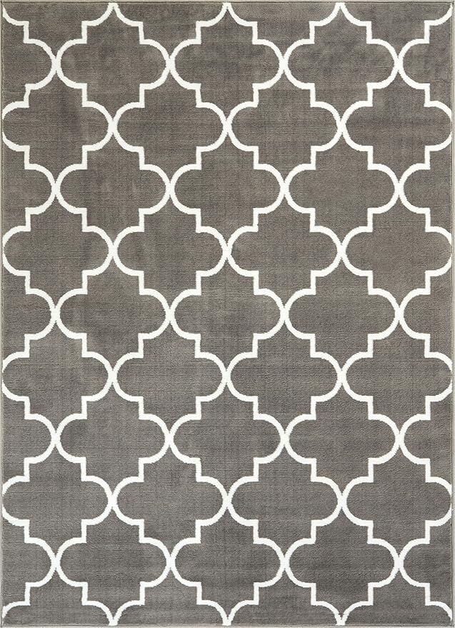 Amazon.com: Alfombra de área de color gris de la marca Well ...
