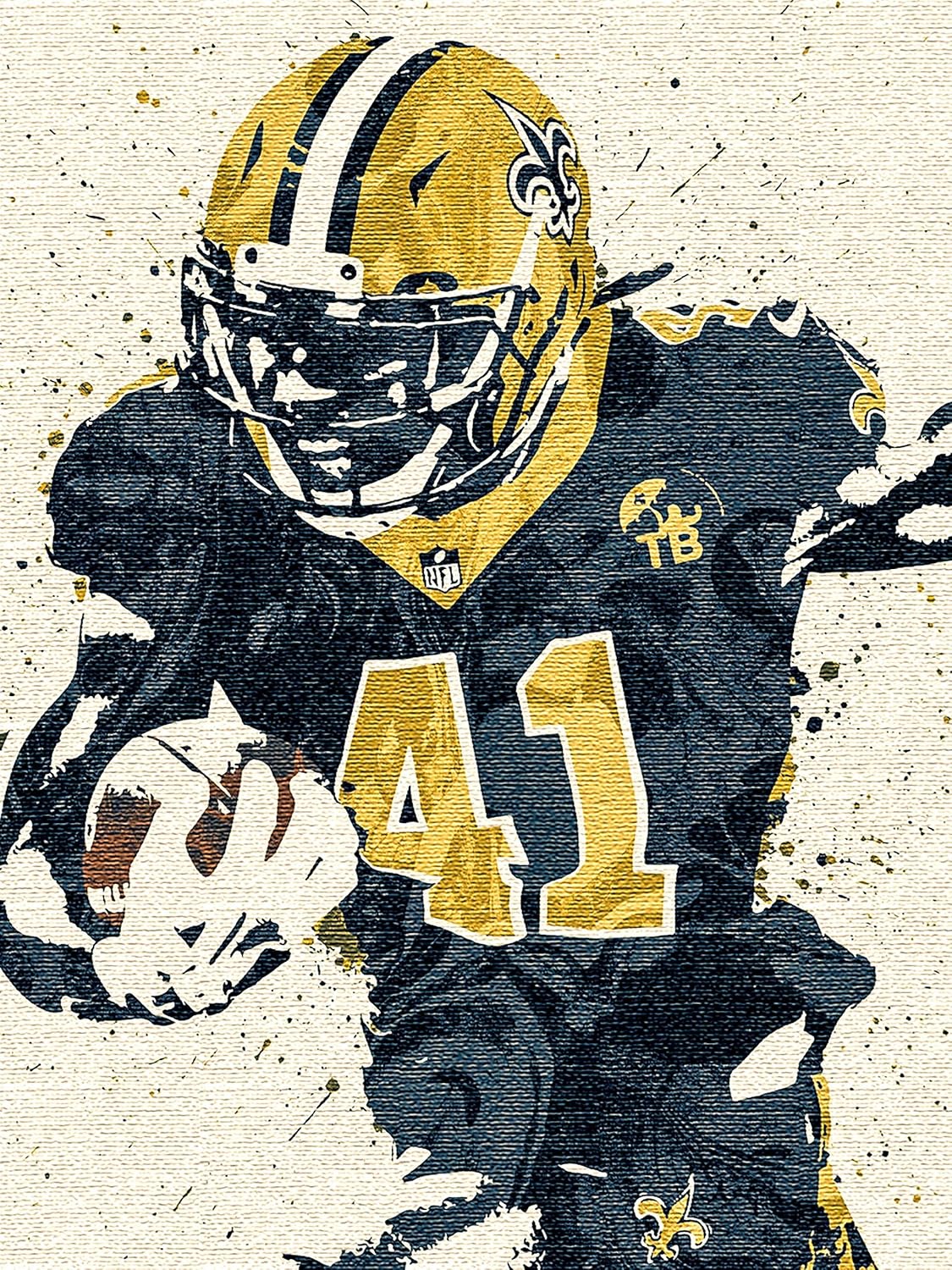 Alvin Kamara New Orleans Saints Poster Print, ArtWork, American Football Player, Real Player, Canvas Art, Alvin Kamara Decor, Posters for Wall SIZE 24''x32'' (61x81 cm)