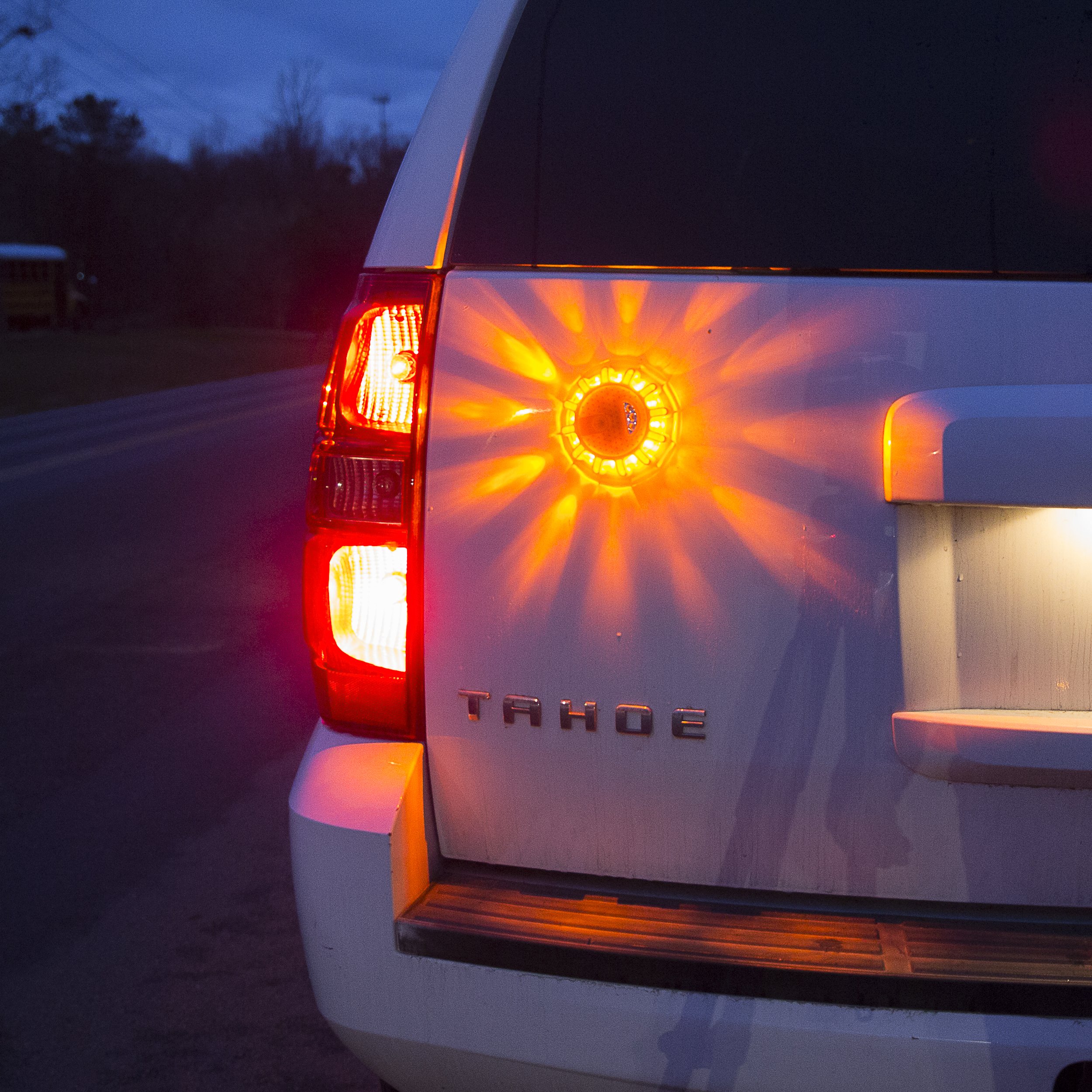 Flashing LED Emergency Road Flares: 4” Magnetic Roadside Flare Beacon Discs for Car, Truck or Boat - Warning Lights for Safety During Vehicle Emergencies - Use on All Vehicles - 3 Pack with Carry Ba