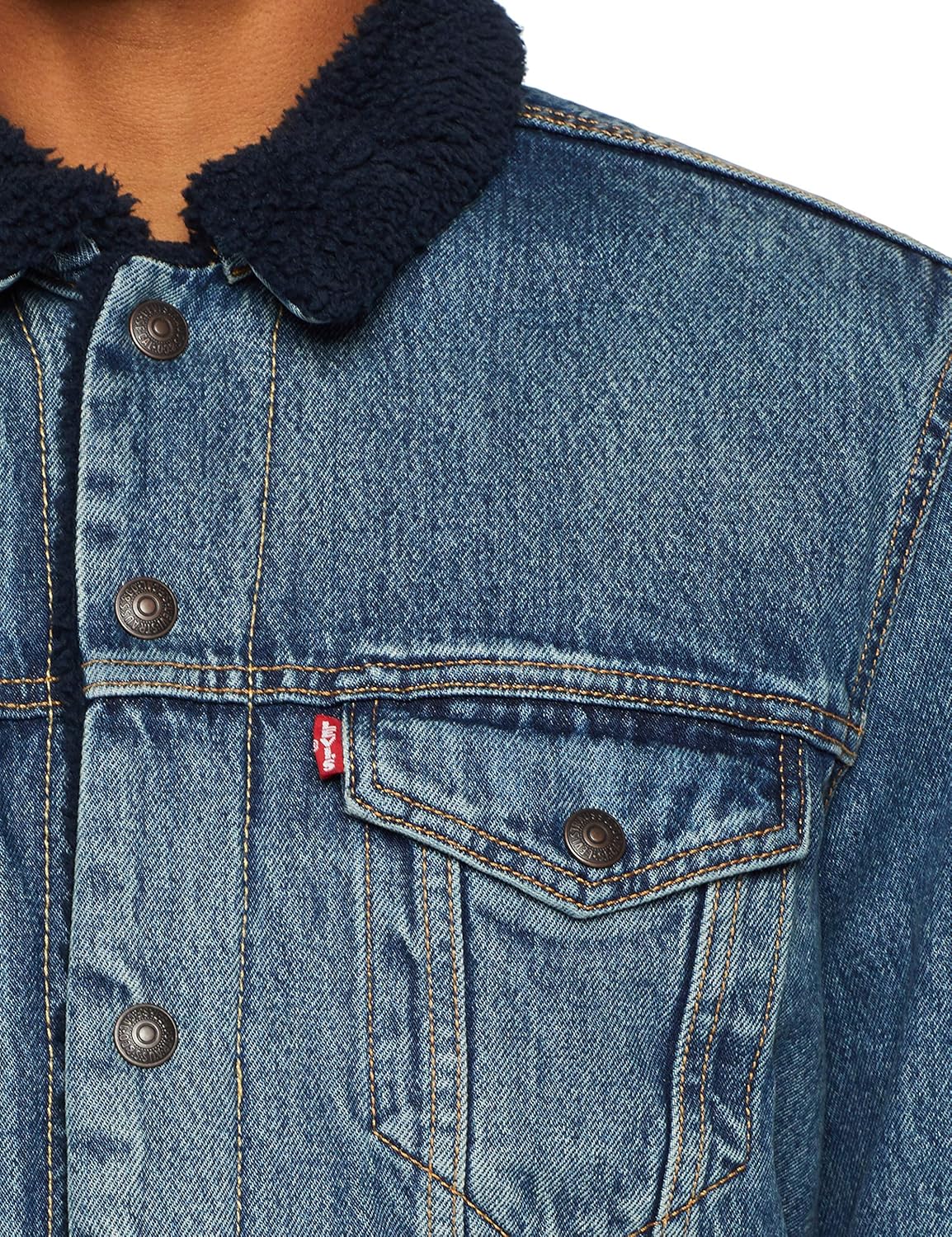 levi's type 3 sherpa trucker jacket indigo lamb