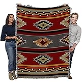 Pure Country Weavers Kaibab Blanket - Southwest Native American Inspired - Gift Tapestry Throw Woven from Cotton - Made in The USA (72x54)