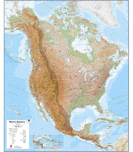 Amazon.com: National Geographic: North America Physical Wall Map