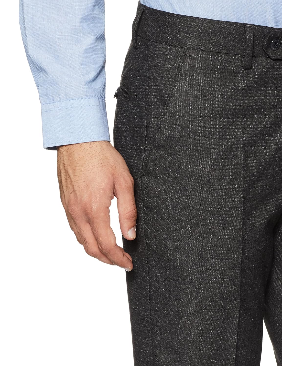 peter england men's slim fit formal trousers