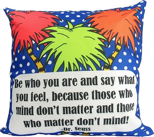 Amazon Com Uniikstuff Be Who You Are Pillow Cover Dr Seuss