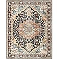 Gertmenian Printed Indoor Boho Area Rug - Non Slip, Ultra Thin, Super Strong, Printed Rug - Home Décor for Entryway, Bedroom, Living Room - 8x10 Large, Tiefi Black Multi, 28542
