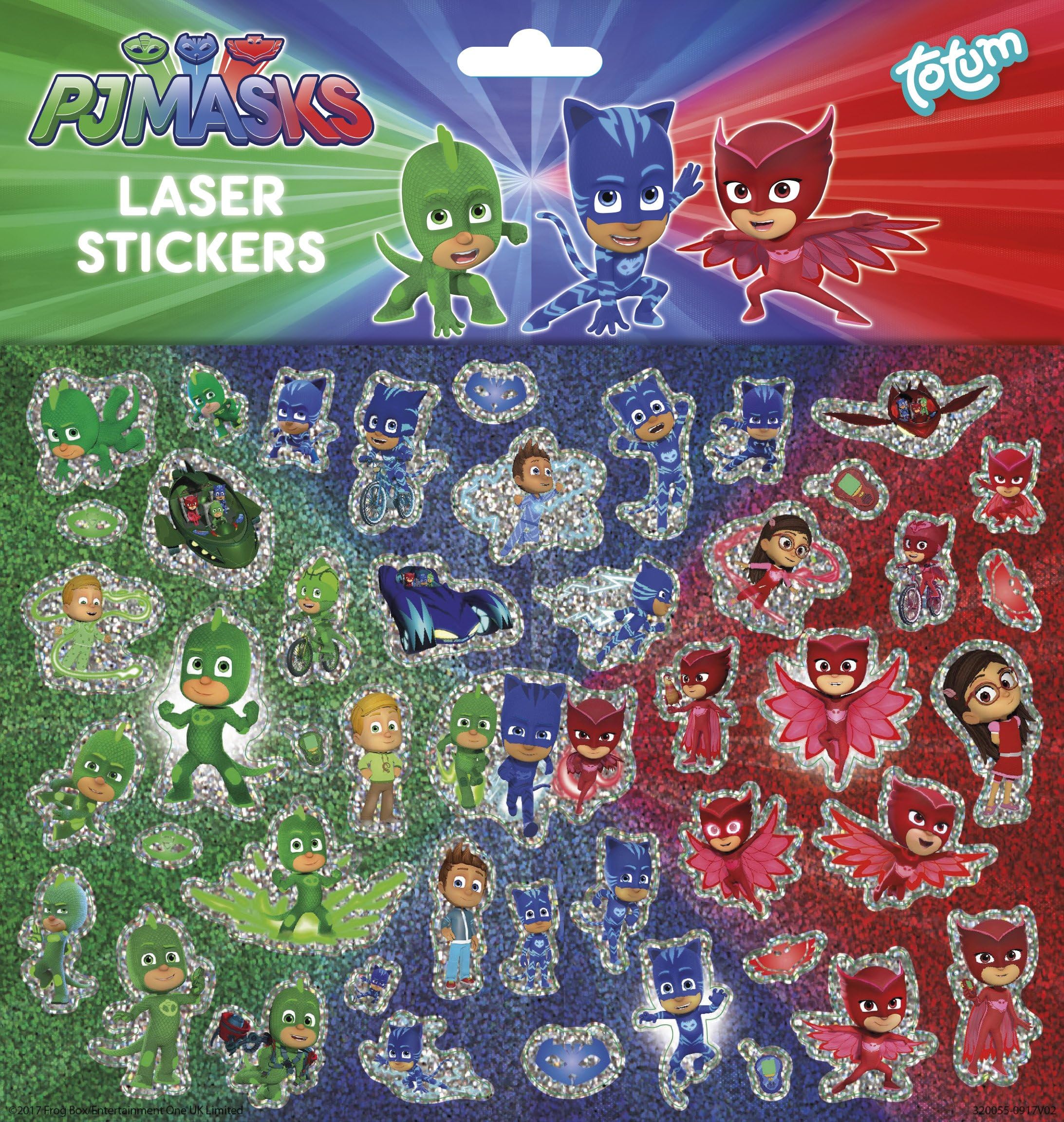 PJ MASKS Totum 320055 Laser Stickers, Multi-Colour