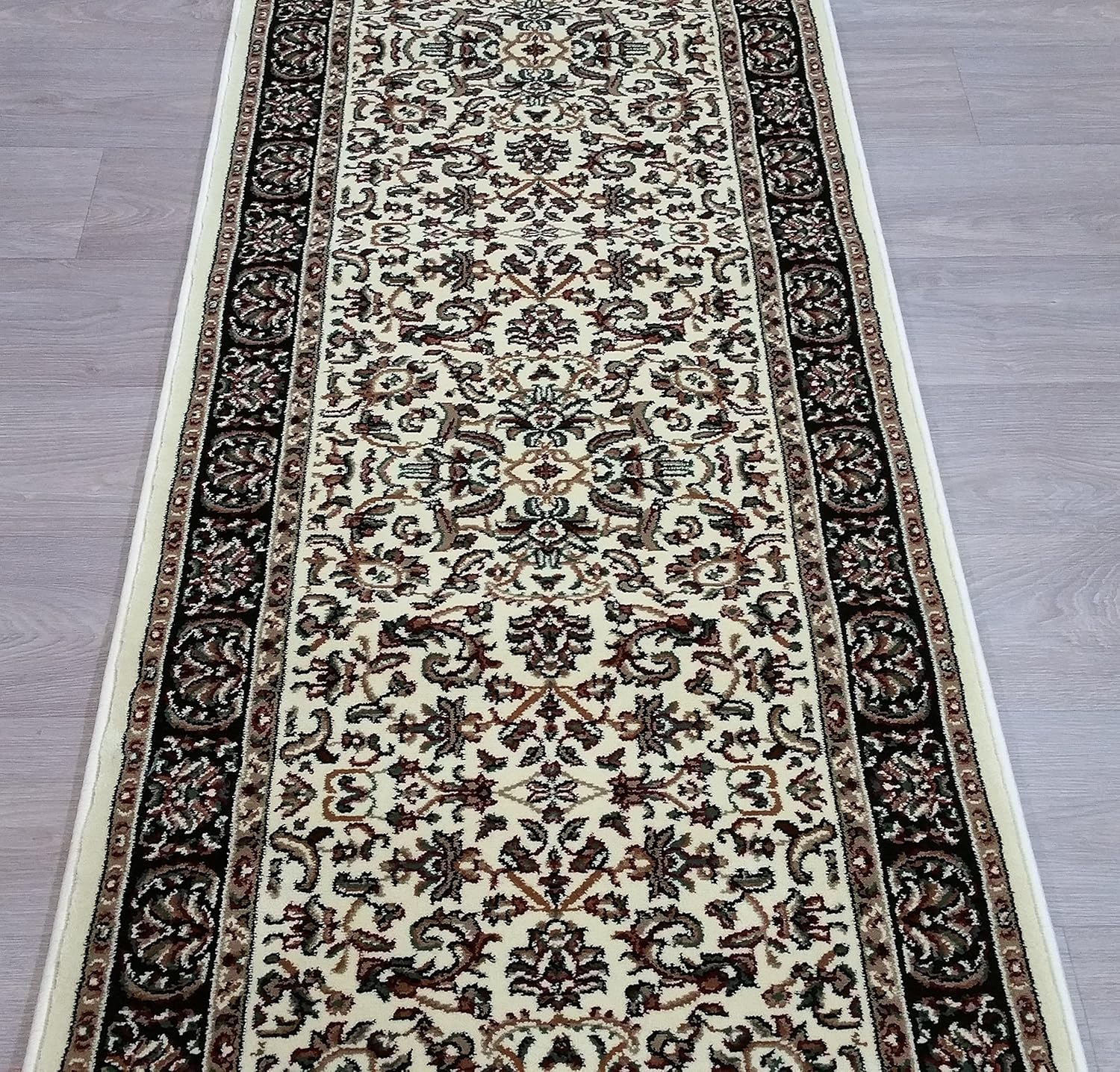Amazon Com Rug Depot Rdr190 2 Hall Runner Remnant 30 X 11 6 Ivory Background Radici Noble 1305 Ivory Black Traditional Hallway Rug Runner 100 Polypropylene Finished With Serged Ends Furniture Decor