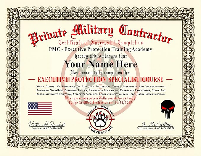 Amazon Com Private Military Contractor Diploma