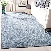 SAFAVIEH Abstract Collection Area Rug - 6' x 9', Blue, Handmade Wool, Ideal for High Traffic Areas in Living Room, Bedroom (A