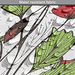 Ambesonne Floral Fabric by The Yard, Close up View