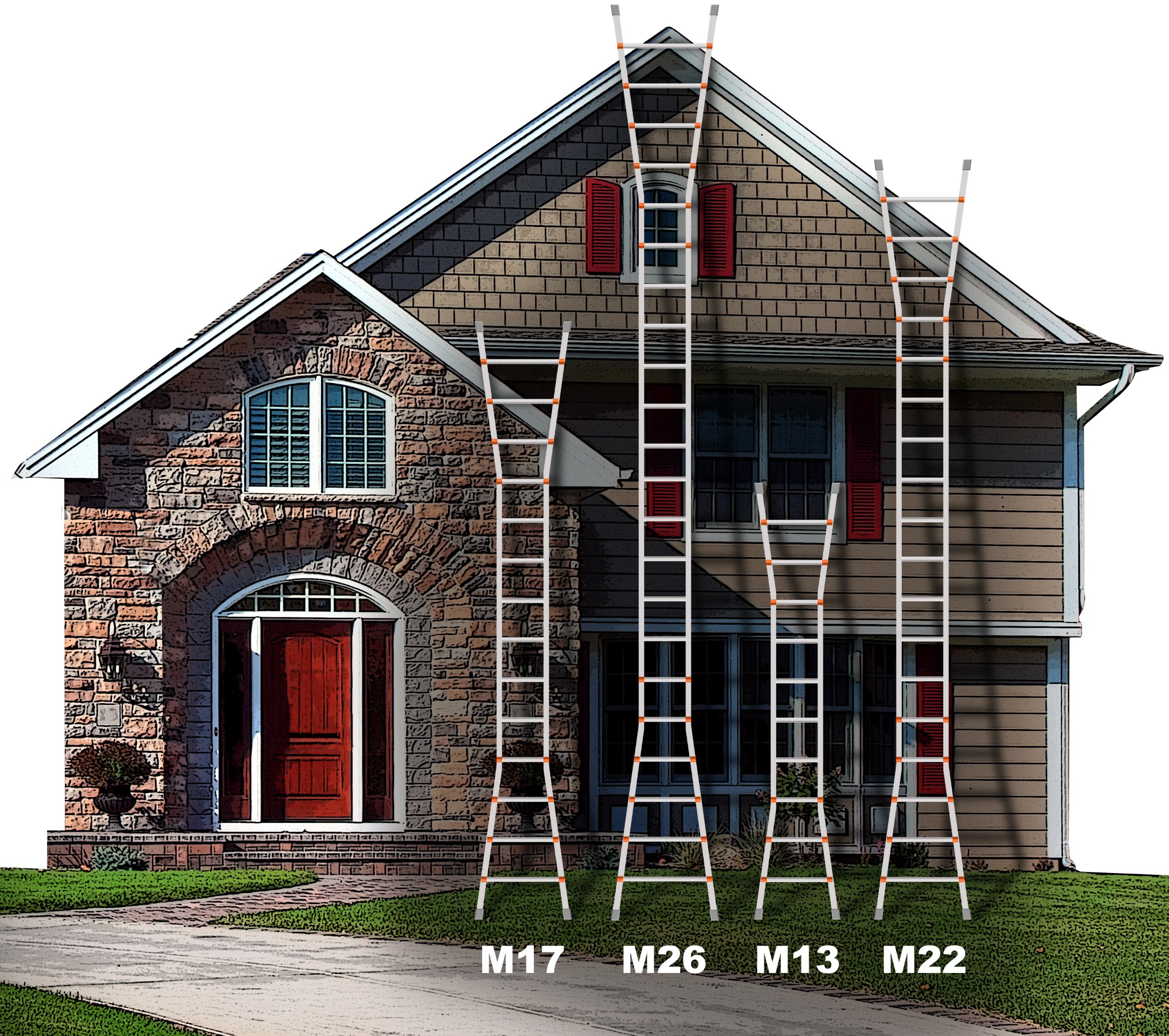 Little Giant Ladders, Super Duty, M22, 22 Foot, Multi-Position Ladder ...