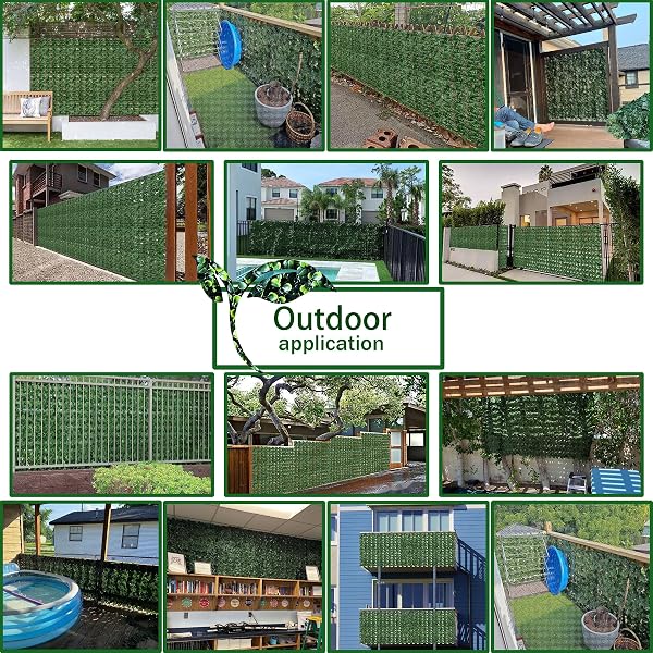 ODTORY ARTIFICIAL IVY PRIVACY SCREEN FENCE PANEL, 48 X 120 IN GRASS WALL