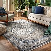 Well Woven Indira Mythos Vintage Medallion Muted Sage Olive Tan Green 5x7 (5'3" x 7'3") Area Rug | Heritage-Inspired, Soft & 