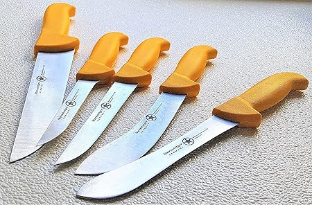 Schlachtmesser Profi- Metzgermesser 5er Set mit Soft Ergo Griff