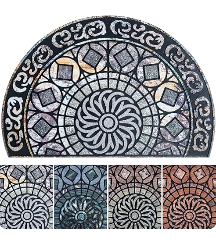 Paillasson Demi-rond 40 X 60 Cm En Fibre De Coco Naturel Kinabalu