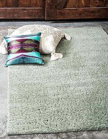 Moderne Solid Plusch Massiv Shag Modernes Bereich Teppich Polyester Salbeigrun 4 X 6 Amazon De Kuche Haushalt