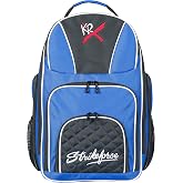 KR Strikeforce Royal Flush Bowling Backpack Black/Royal with Several Pouches for All Your Bowling Accessories and Shoes