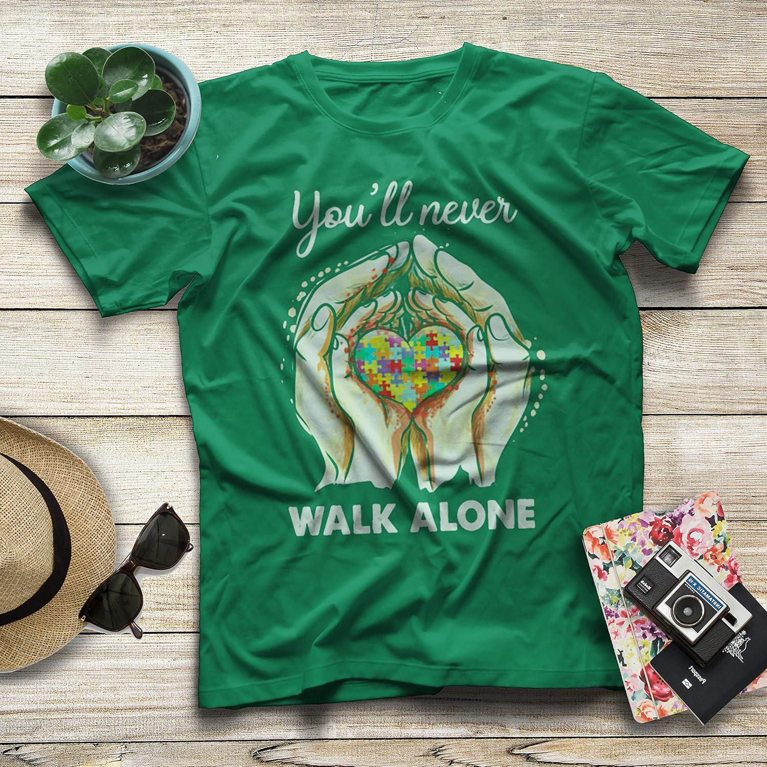 Amazon Com Autism Awareness T Shirts For Mom Love Kid You Ll Never Walk Alone Tees Clothing