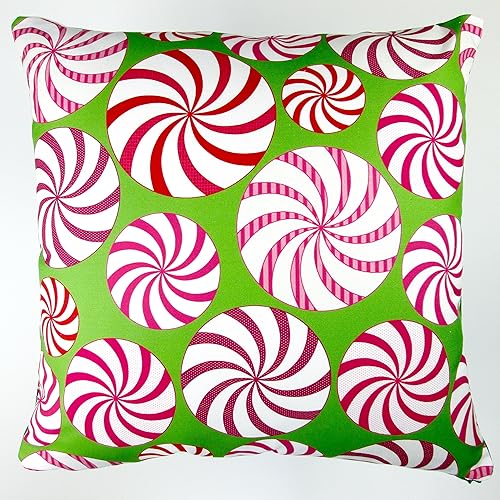 Amazon Com Artisan Pillows 17 Inch Christmas Field Of Peppermint
