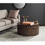 manilla hammered barrel coffee table