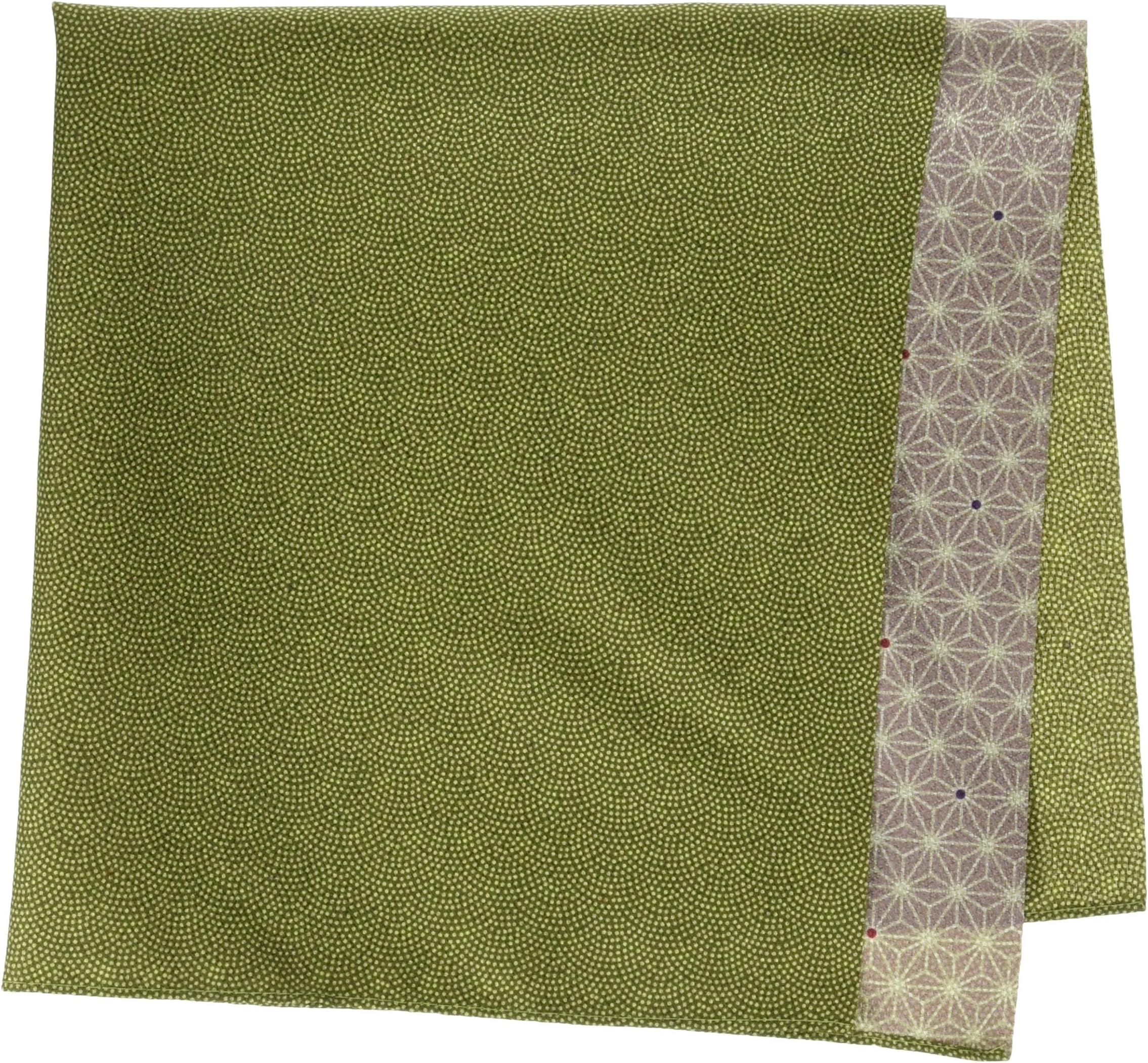 FUROSHIKI- Japanese Traditional Wrapping Cloth (Komon x Flax ornament: Moss Green/Purple) by Wanna Do good