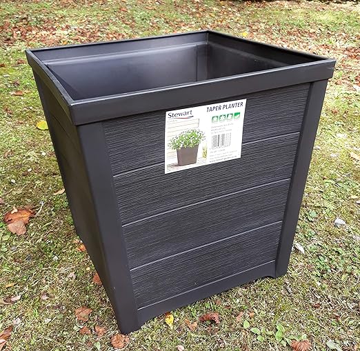 Stewart Garden Taper Square Planter Dark Brown Amazon.co.uk Garden