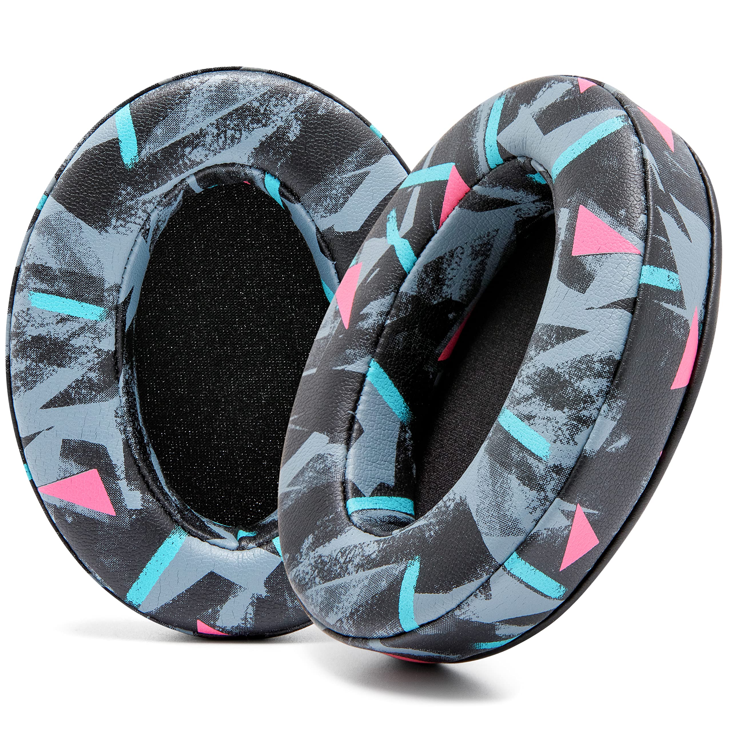 WC PadZ - The Ultimate Upgraded Earpads by Wicked Cushions - Compatible With Audio Technica, HyperX, SteelSeries Arctis & More - Extra Thick - Bigger Opening - Softer Memory Foam | 90s Black