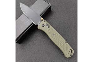 HUAAO EDC Folding Pocket Knife, 3'' Razor Sharp Coated Finish, Plain Edge, Grivory Handle with Belt Clip, Thumb Stud Manual Open (Black Blade)