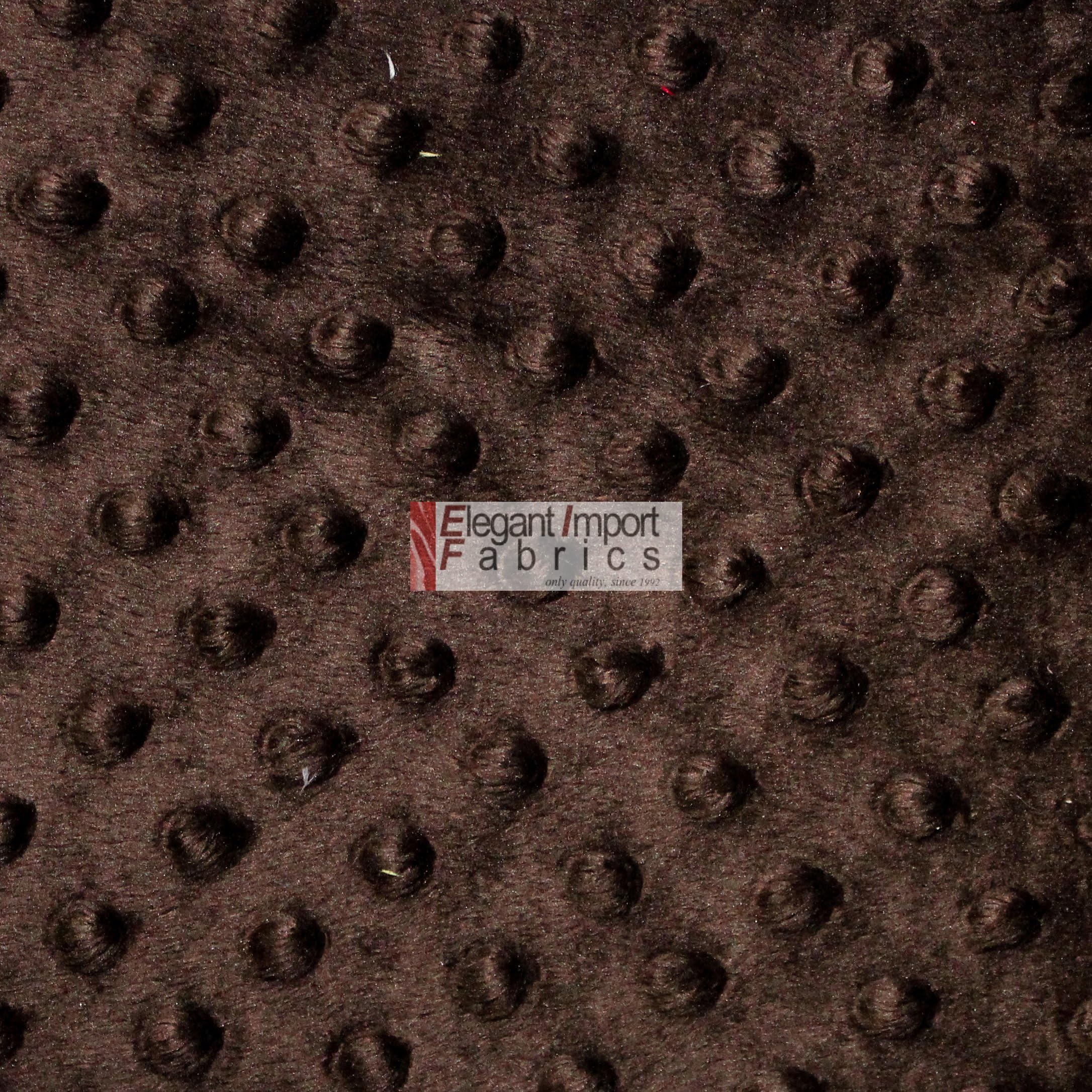 Minky MINKEE Chenille DOT Soft Fabric Cuddle 38 Color 60"W SEW Craft by The Yard (Chocolate)