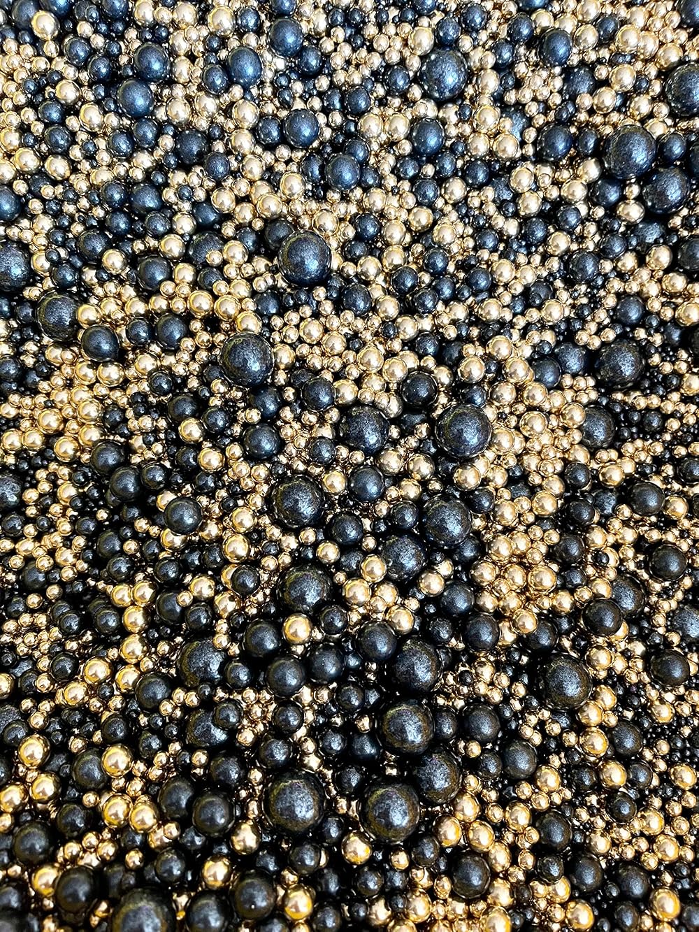 Cake N Bake Metallic Shimmer Balls Edible Cupcake Sprinkles 35g Black Gold