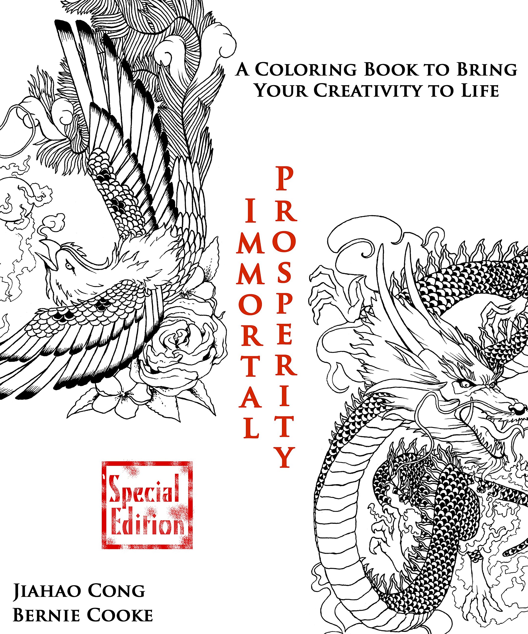 Immortal Prosperity Adult Premium Dragon Amp Phoenix Coloring