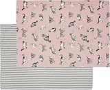 Penguin Home Set of 2 Recycled Cotton Tea Towels Grey Pink 50x70 cm view 6