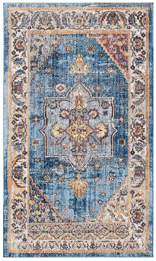 Safavieh Teppich Polyester Blau/Elfenbein 120 x 180 cm