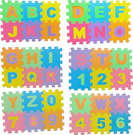 Vortex Toys Alphabet & Numerals Play Mat Educational Toy 36 PCS