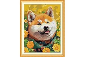 Stitchhaven 14CT Cute Animal Counted Cross Stitch Kit for Beginners, Unprinted Complete DIY Embroidery Set with Pattern & Too
