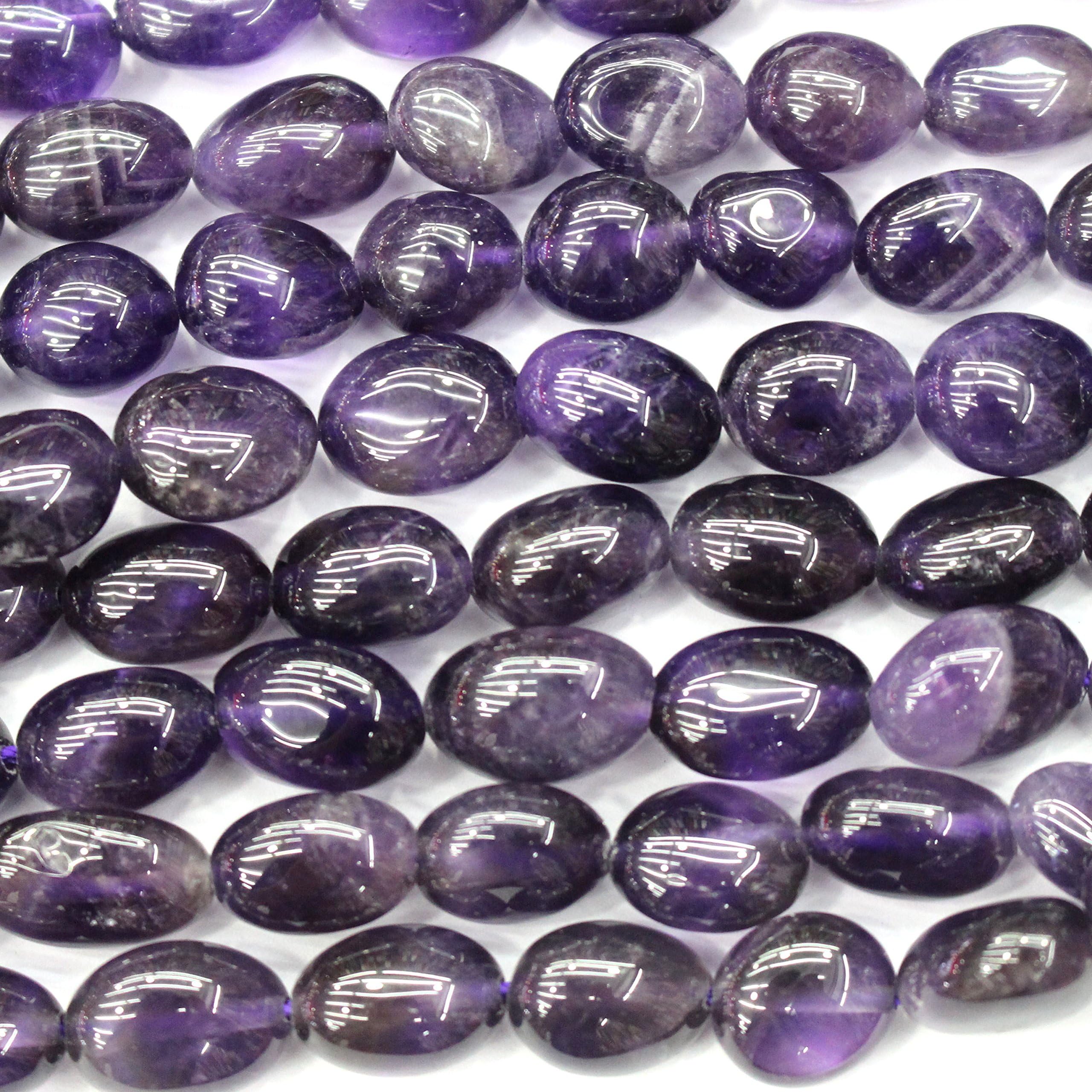 Natural Gemstone Beads Nuggets 8-10mm for Jewelry Making Loose Beads (Amethyst)