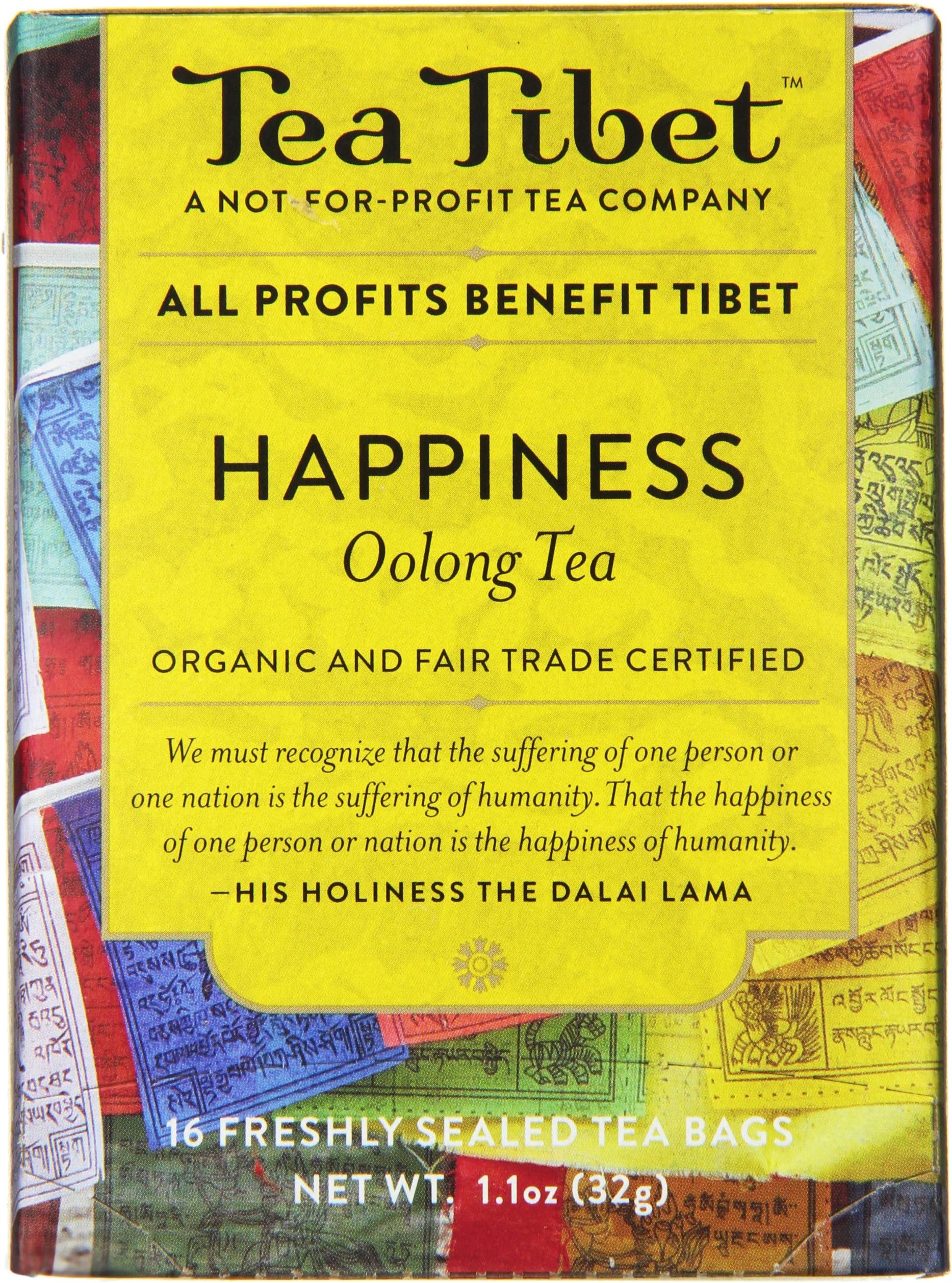 Tea Tibet Tea, Happiness Oolong, 16 Count, 1.1 oz