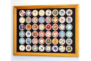 SFDISPLAY.COM,LLC. 48 Casino Poker Chip Coin Frame Display Case Holder with Custom Colored Matting Insert