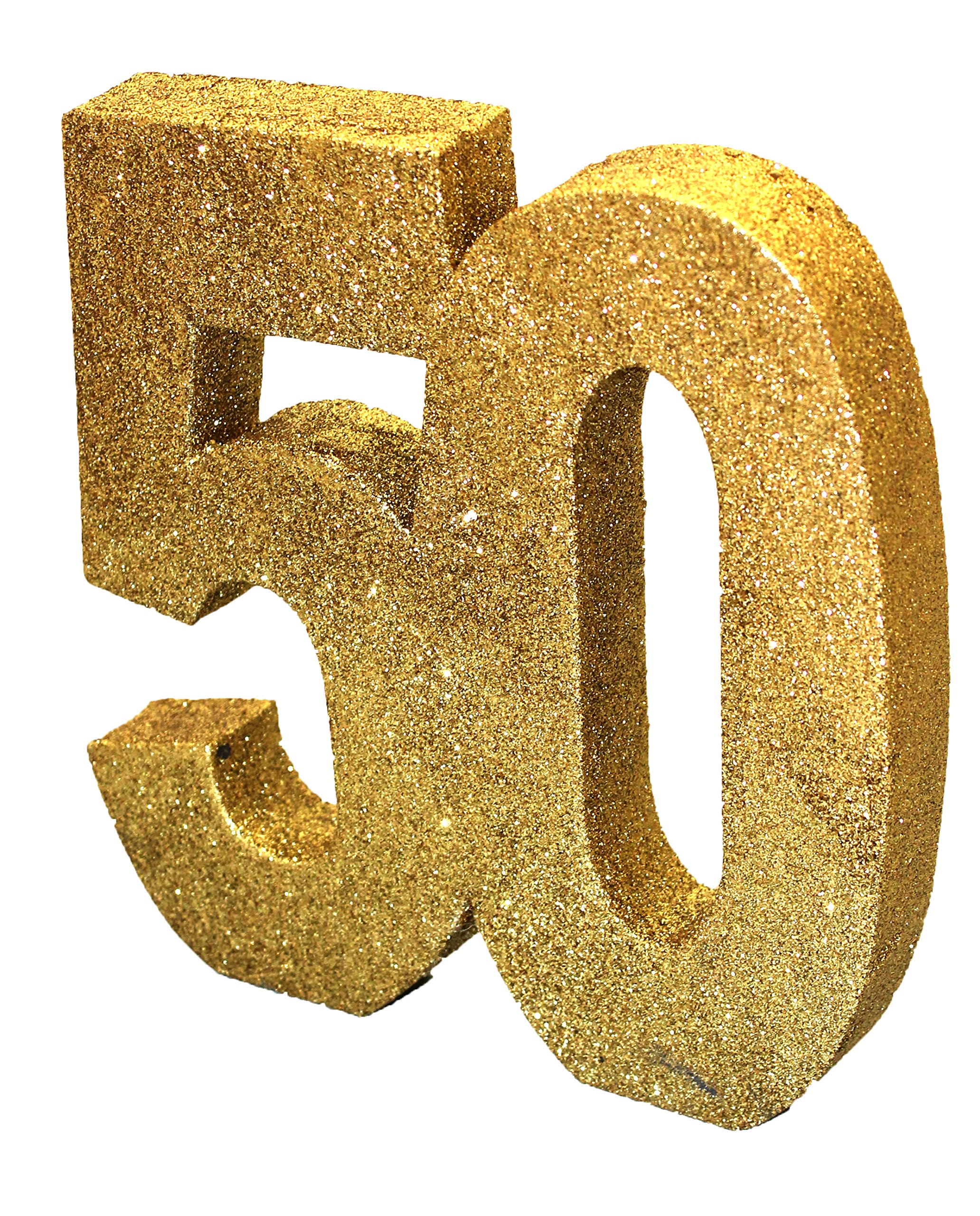 Number 50 Glitter Table Decoration Gold| Table Centrepiece | Table Decorations Centrepiece | 50th Birthday Decorations | Golden Wedding Anniversary Decorations| Pack of 1 | 20cm |H104 โ image 1