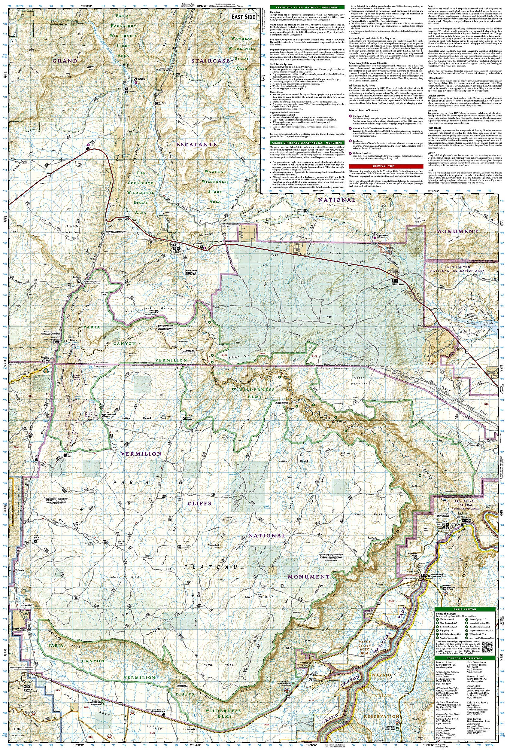 paria canyon hike map