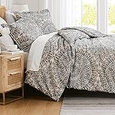 Southshore Fine Living, Inc. Oversized Queen Duvet Cover Set - Paisley Duvet Cover Queen Size, Fade Resistant, Pet Hair Resistant, Durable Microfiber - Zipper Closure, 2 Pillow Shams - Ashanti Grey