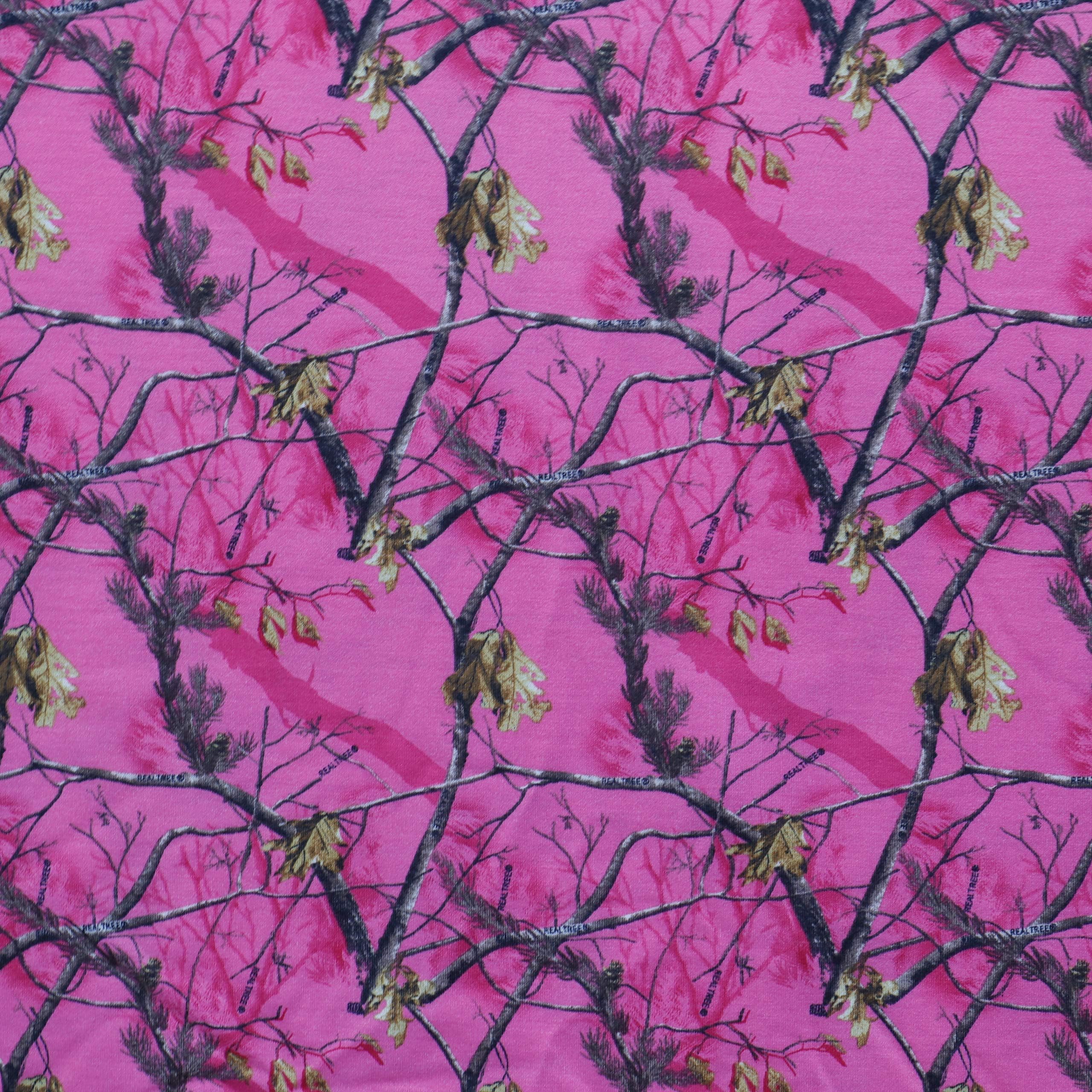Realtree Pink Jersey Knit Fabric-Realtree Camouflage Stretch Knit Jersey