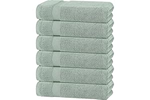 WHITE CLASSIC Wealuxe Green Bath Towels 24x50 Inch, Cotton Towel Set for Bathroom, Hotel, Gym, Spa, Soft Extra Absorbent Quick Dry 6 Pack