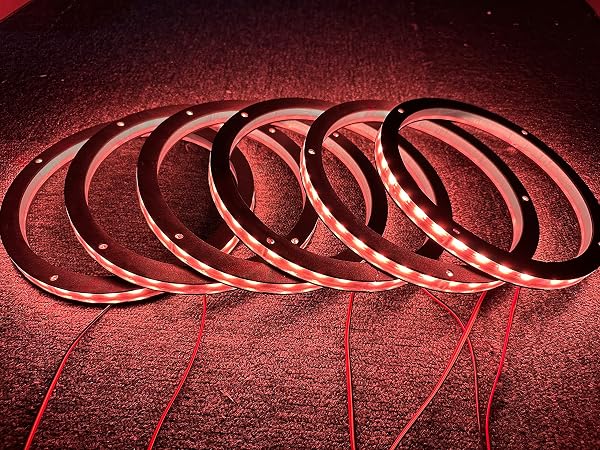 SANDO TECH 6PCS 8″ RGB COLORS SHIFT CAR LED SPEAKER DECORATIVE LIGHT KIT SPACER RING LIGHT COAXIAL SPEAKER LIGHTS BLUETOOTH APP & REMOTE CONTROLLED