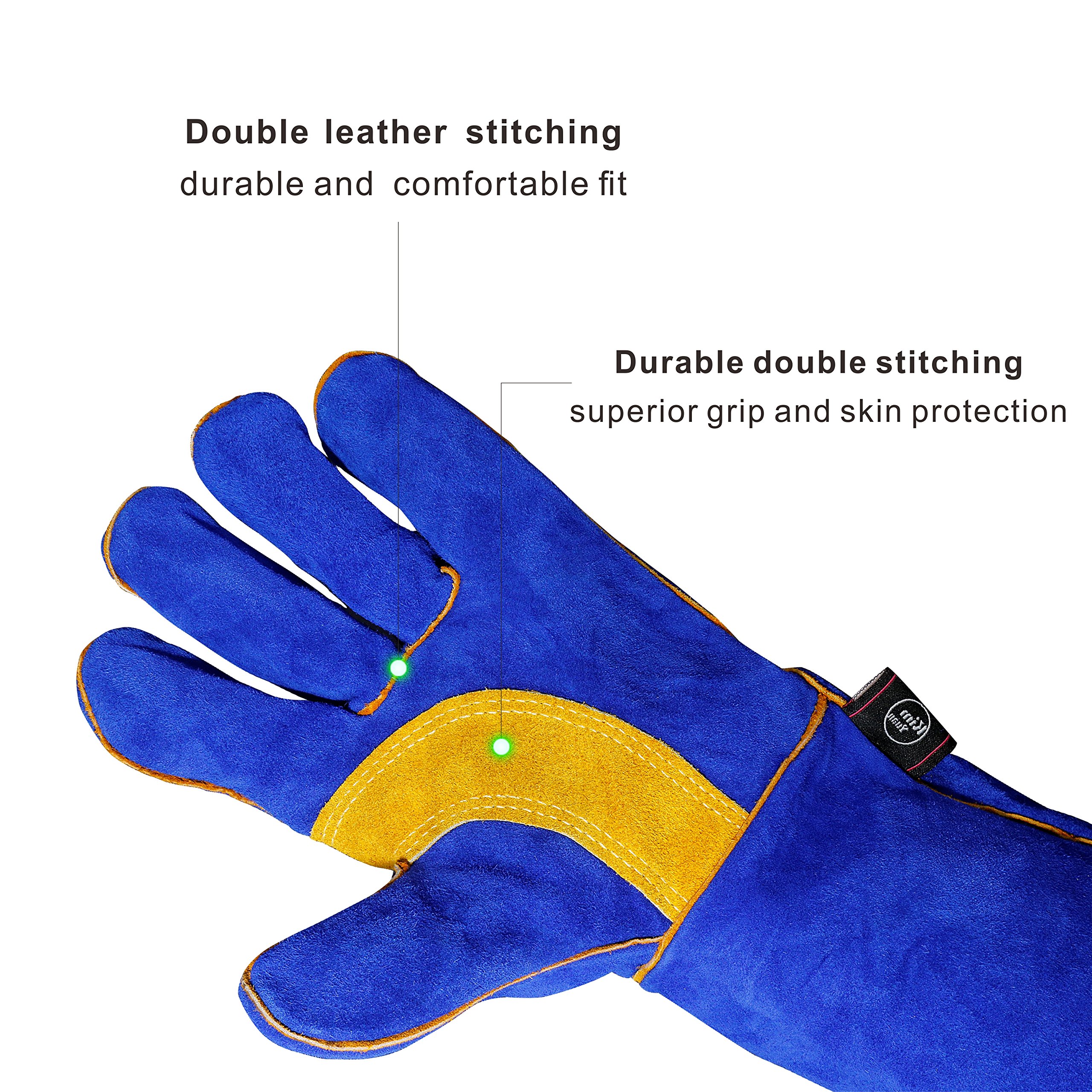 KIM YUAN Leather Welding Gloves Heat/Fire Resistant, Perfect for