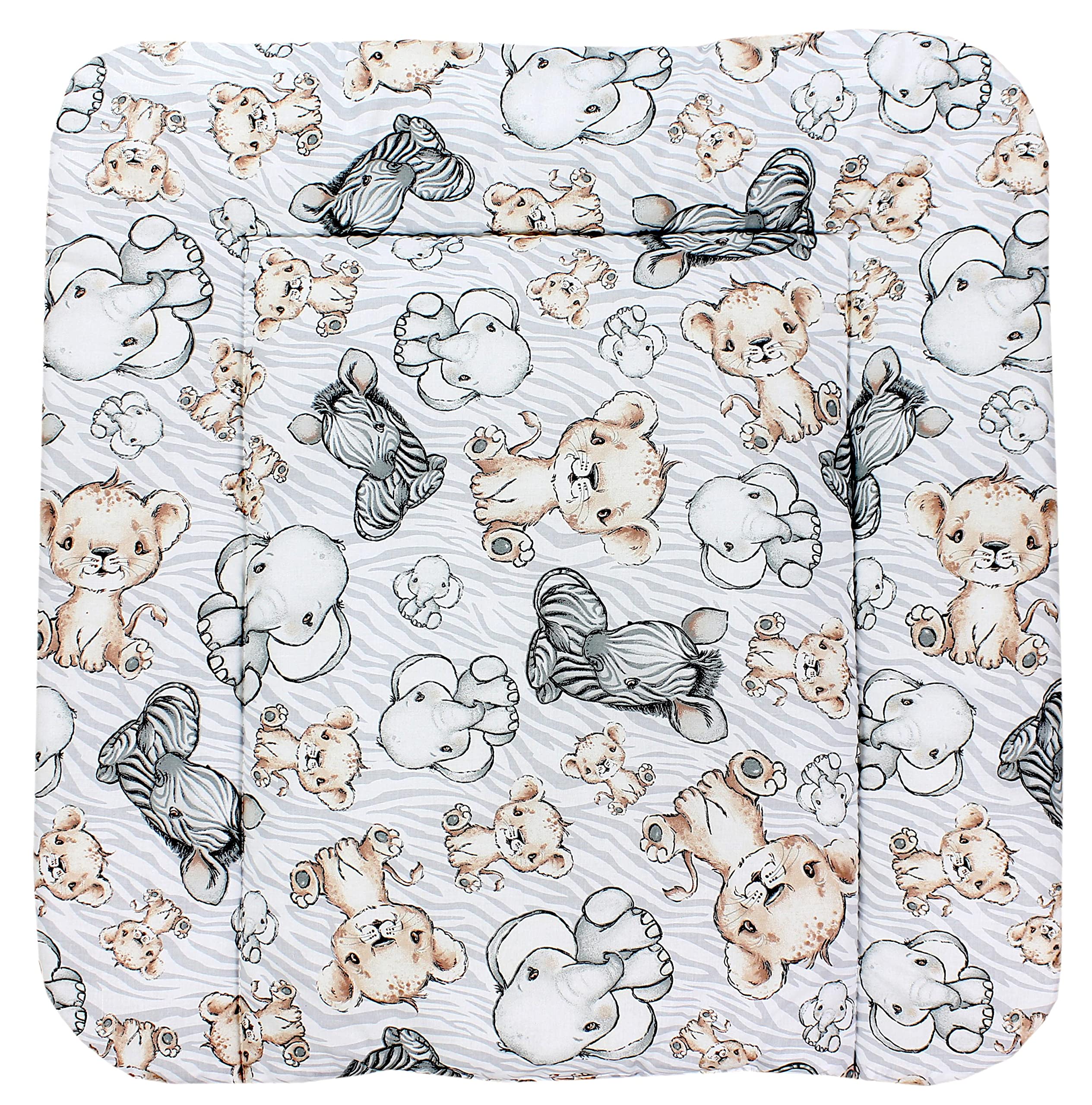 TupTam Baby Changing Mat Softly Padded Patterned, Safari, 70 x 70 cm