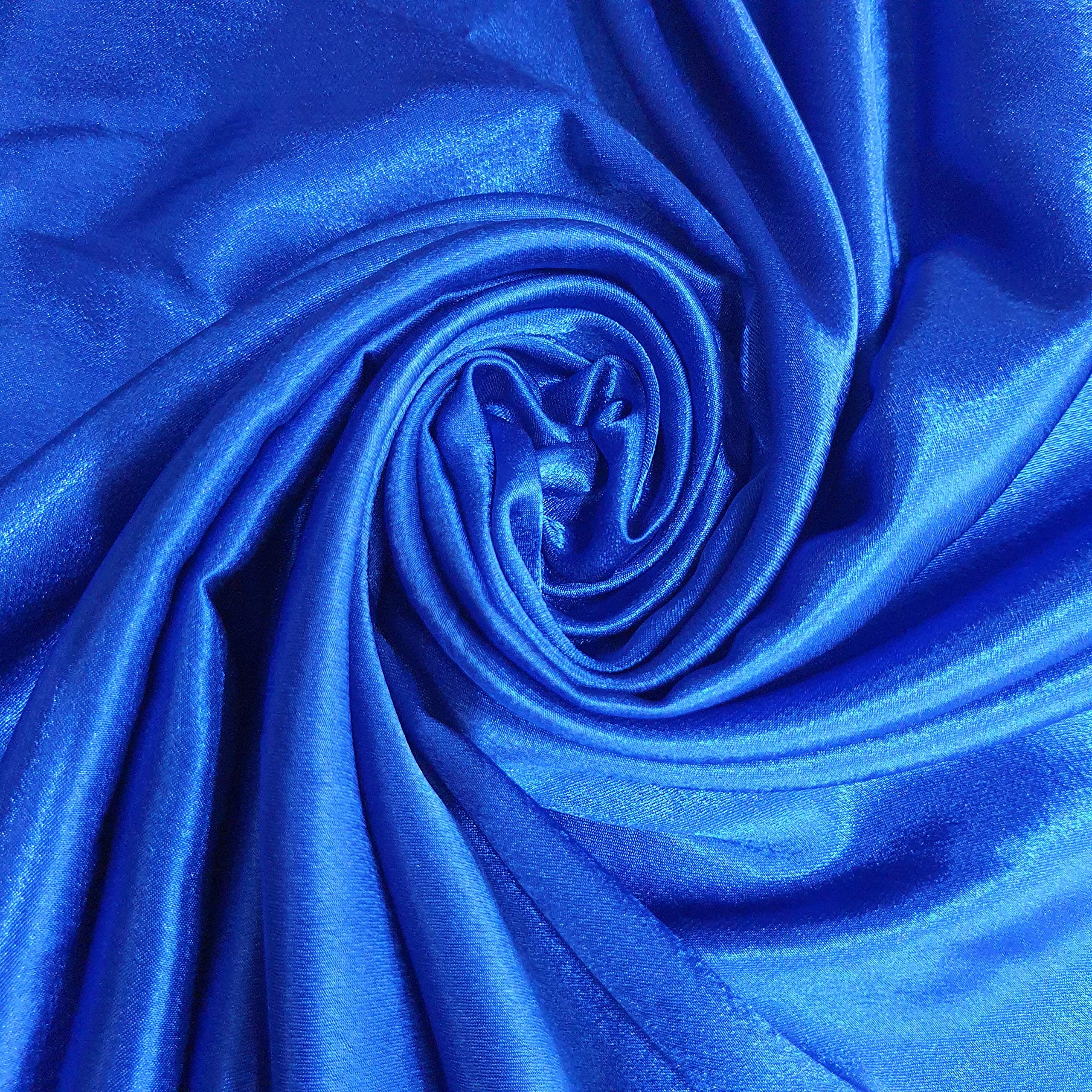 Satin Back Crepe Fabric Polyester Dress Decoration Drape Material 58" (Royal Blue, 2 Meter)