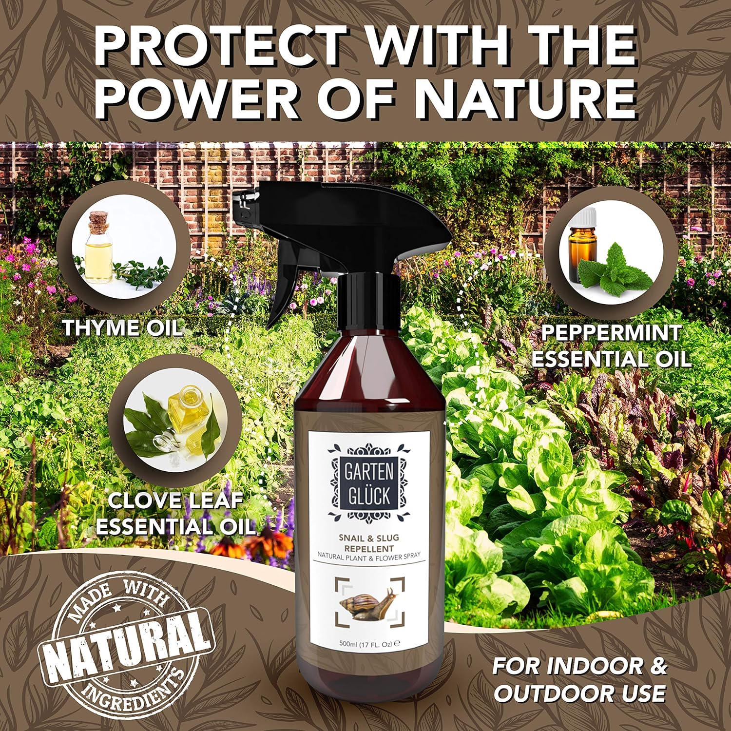 Garten Glück Snail & Slug Repellent Spray Natural Slug & Snail Repellent Spray for House and